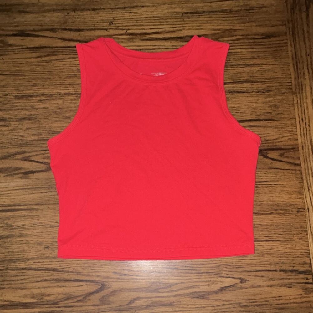 Zyia Active Crop Tank Top Red Size Medium Women's Activewear